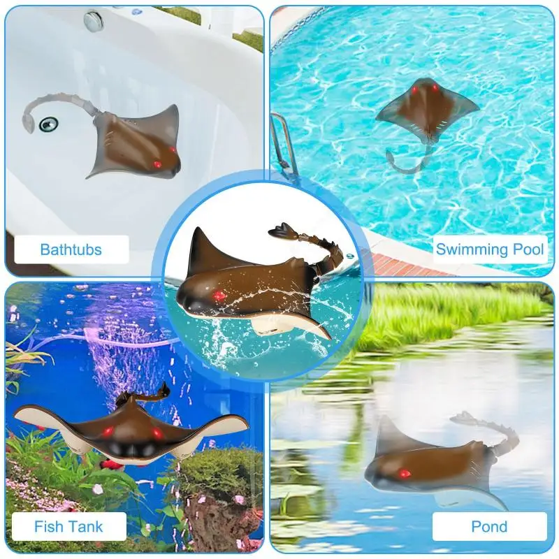 Rc Boat 2.4G Remote Control Manta Ray Robot Toy Electronic Radio Controlled Fish Simulation Children's Pool Water Games Toys Boy 2