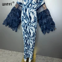 Robe plissée élastique WINYI, tenue de plage, kaftan de vacances, abaya de luxe de Dubaï, robe de soirée longue, robe de soirée musulmane pour femme 4