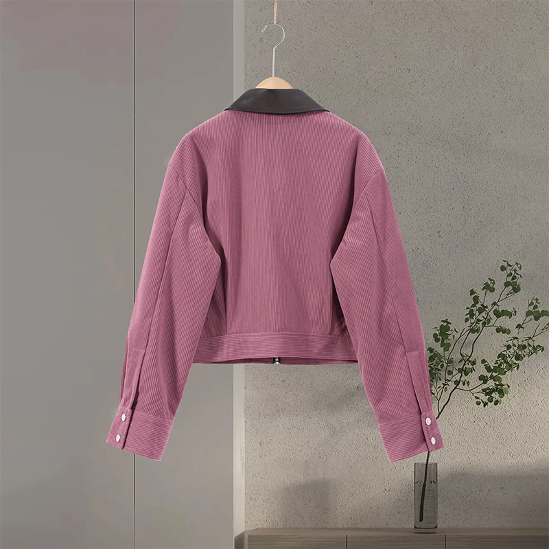 Casual Büro frauen Bomber Jacke Chic Lace Up Revers Kragen Volle Hülse Weiblichen Mantel Frühjahr Neue Büro Dame Oberbekleidung – Detail 17