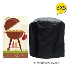 Heavy - Duty Waterproof & UV - Resistant Outdoor BBQ Grill Cover with Adjustable Straps (Black - 3XS)