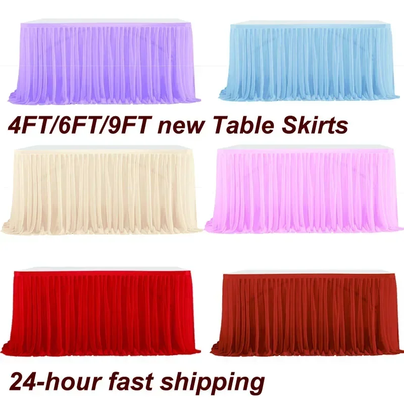 

Wedding Table Skirts Birthday table skirt cover Wedding Party Tutu Tulle Table Skirt Baby Shower Wedding Party Home Decor