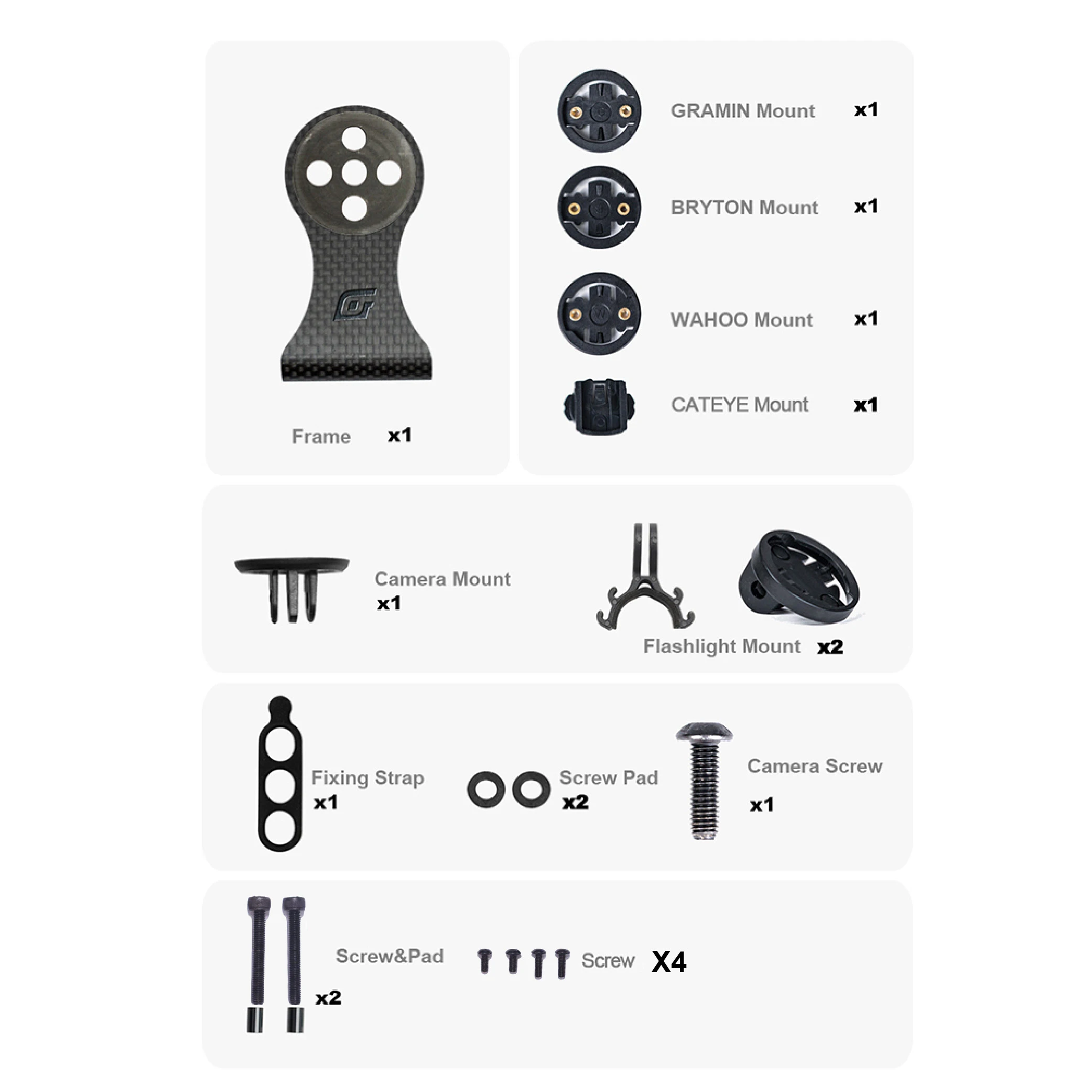 Carbon Bike Stem Extension with Computer Mount – 3K Black