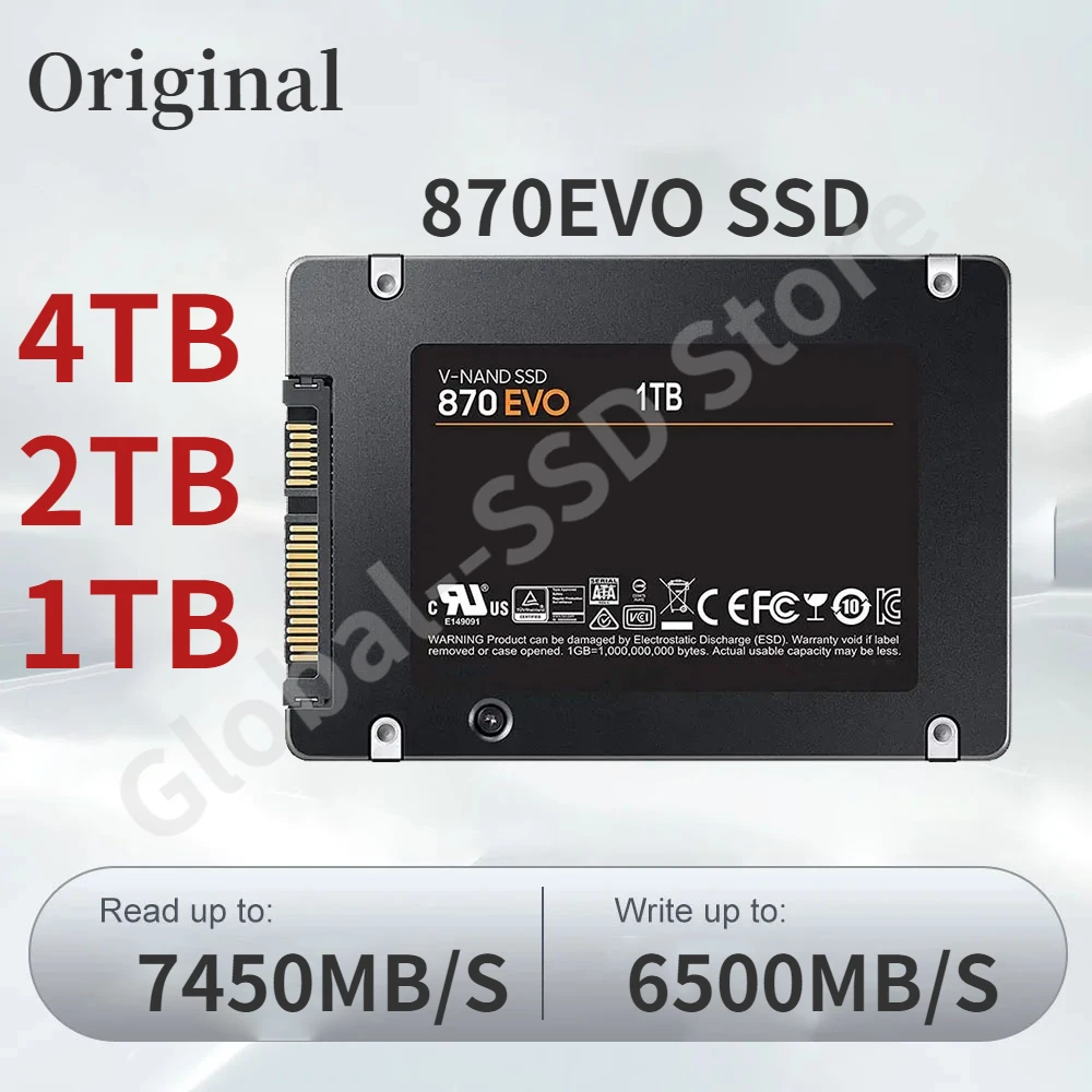 

New 870 EVO SSD 1TB 2TB 4TB SATA3 2.5 Inch Internal Solid State Drive Ssd Sata Ssd Nvme M2 HDD Hard Disk For Notebook PC PS5