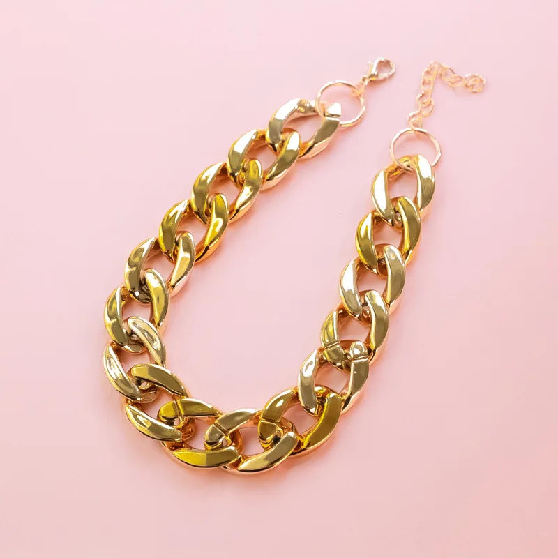 Big Gold Chain Resin Color Chain Pet Cat Dog Dog Large Medium Sized Bully Rose Gold Necklace