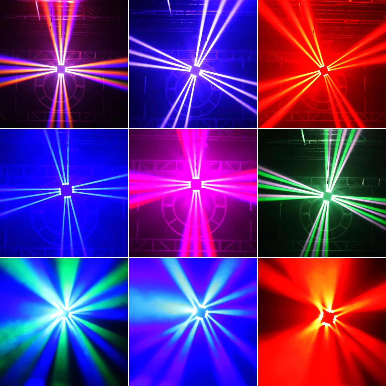 150W 13 LEDs Storm Rotating Beam White Light Strobe Four-in