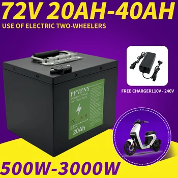 Batteria al litio 72V20AH-40AH, disponibile in magazzino, spedizione aerea, adatta per motori inferiori a 1000W-3000W,+BMS 40AH