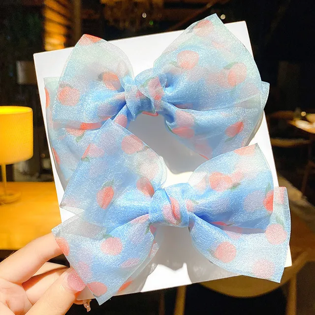 2022 New Bow Headgear Cute Sweet Little Girl Hair Accessories Summer Girls Net Red Clips Baby Hairpins Children Hair Clips Gifts H2