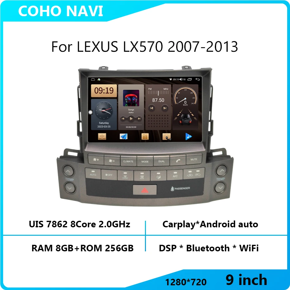

For LEXUS LX570 2007-2013 1280*720 Resolution UIS7862 Octa-core 8+256gb Car Navigation CarPlay Car Radio Multimedia Video Player