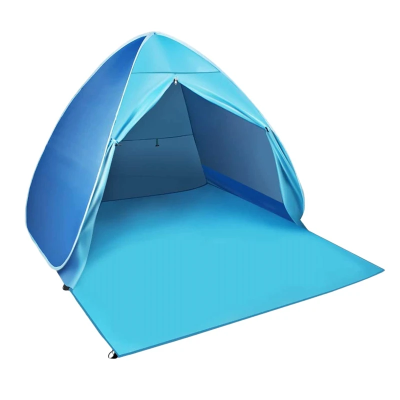 

Up Tent Beach Tent With Door Curtain UPF 50+ Wind Protection, Portable Sun Shelter For Outdoor Camping 2-3 Person