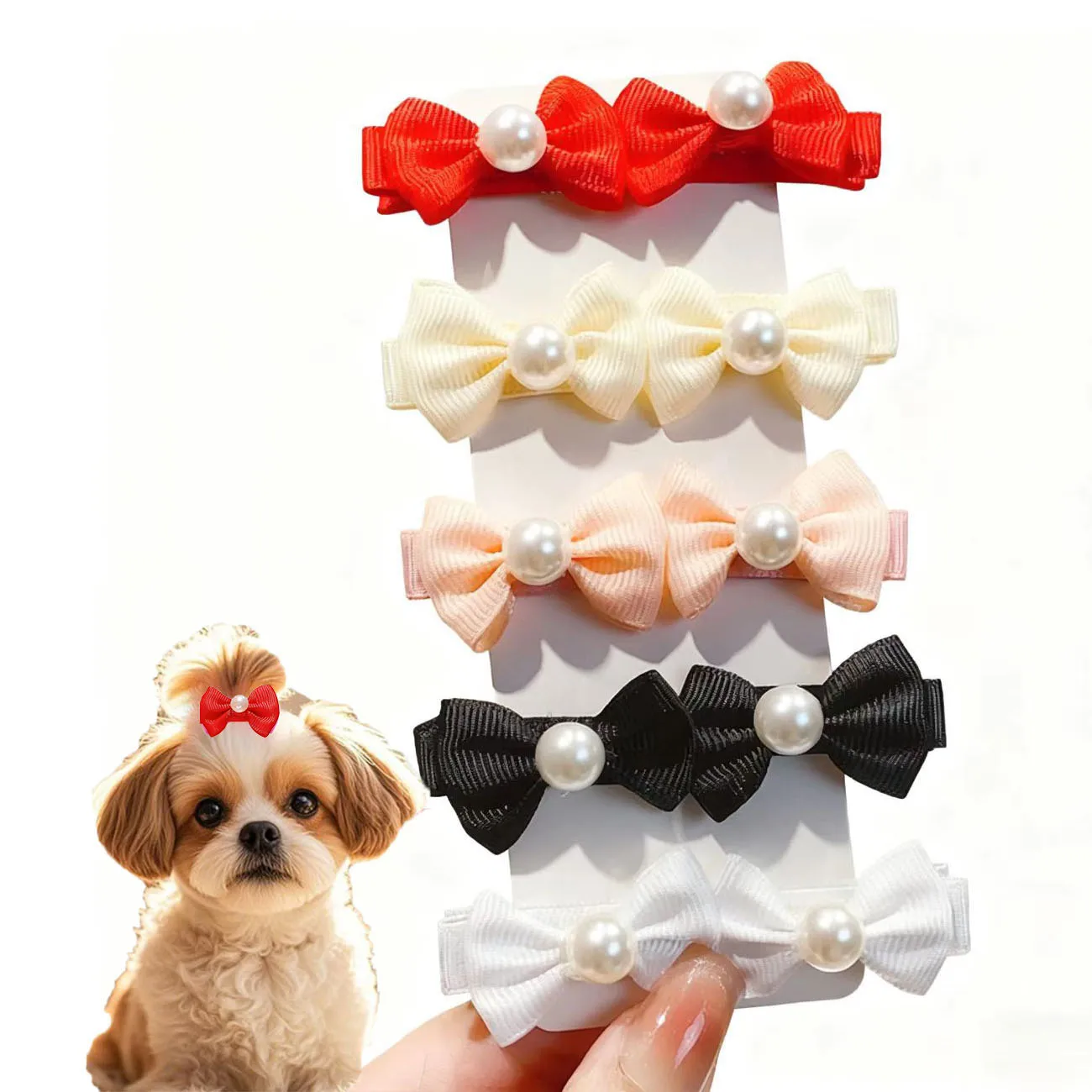 10PCS 3cmx2cm Cute Solid Color New Dog Bows With Metal Clips Pearl Dog Hairpins Long-hair Pet Hair Accessories For Dogs and Cats 10PCS 3cmx2cm Cute Solid Color New Dog Bows With Metal Clips Pearl Dog Hairpins Long-hair Pet Hair Accessories For Dogs and Cats