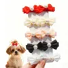 10PCS 3cmx2cm Cute Solid Color New Dog Bows With Metal Clips Pearl Dog Hairpins Long-hair Pet Hair Accessories For Dogs and Cats