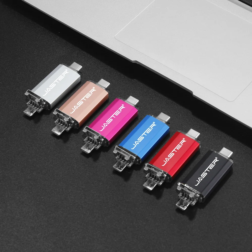 Type-C Micro Usb Stick 64Gb Pen Drive Otg Ad Alta Velocità 32Gb 3 In 1 Usb Flash Drive Rose Golden Memory Stick Regalo Creativo Pendrive