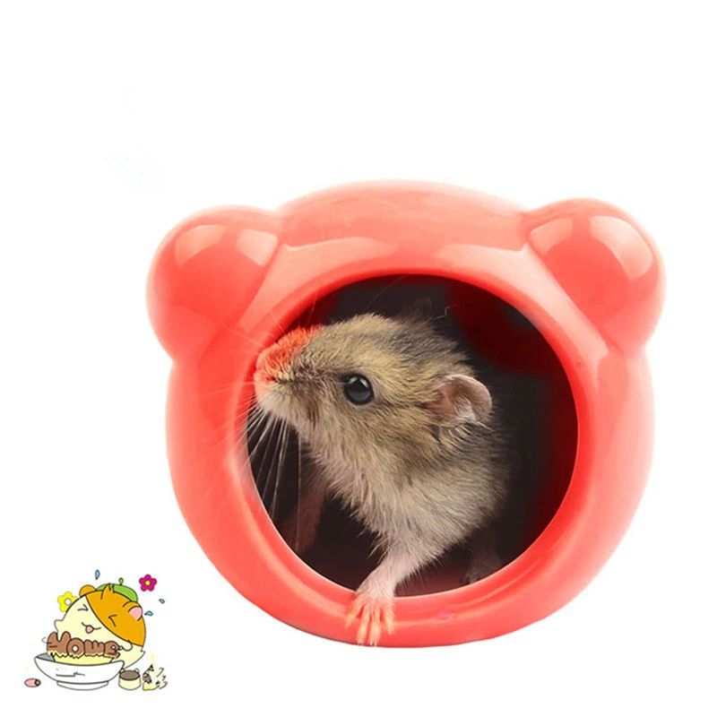 POPETPOP Small Pet Hideout Ceramic House Hamster Cave Pet Hut Nest for Mini Animals Gerbils Chinchillas Hamster Mice Rat 