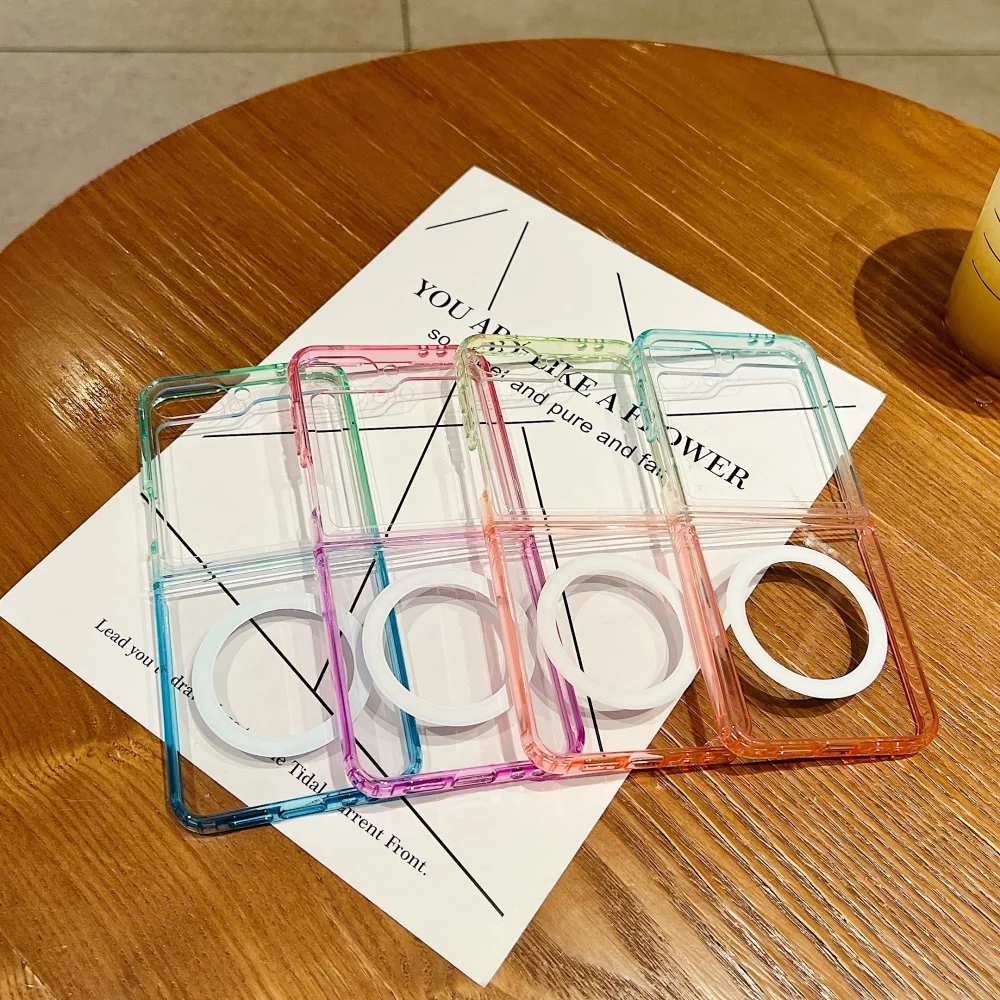 Double Gradient Clear Magnetic Case For Samsung Galaxy Z Flip_voghion.com