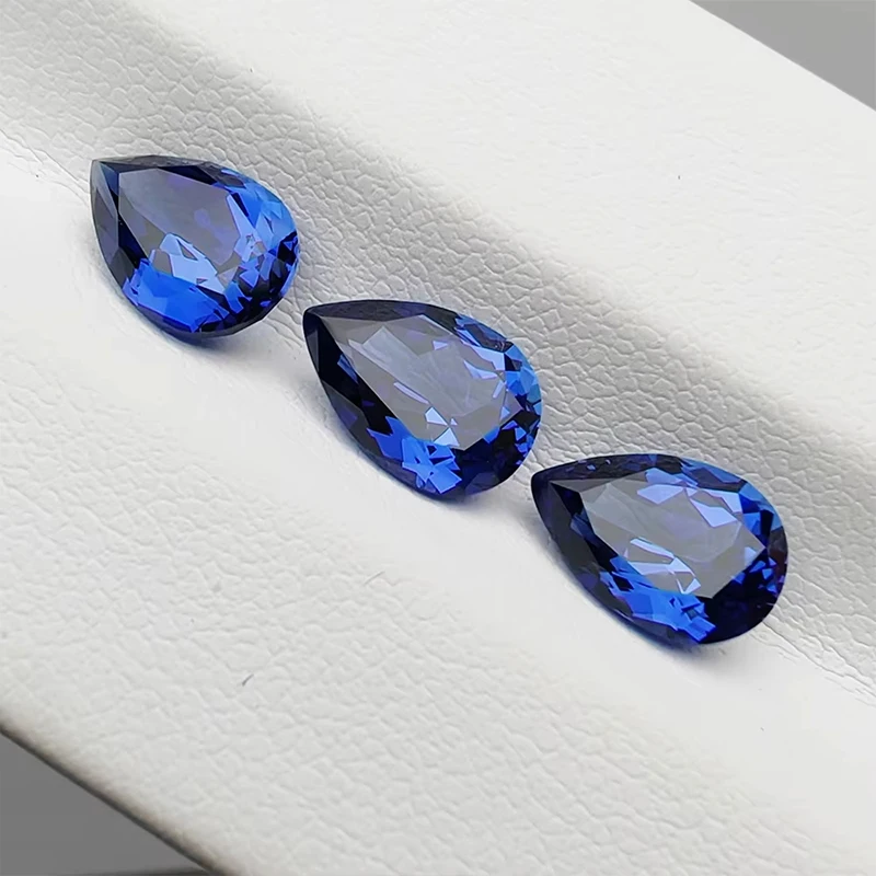 Lab Grown Sapphire Gemstone Pear Shape Royal Blue Loose Gemstones Sapphire For Jewelry Making with AGL Certificate