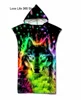 Wolf Large Beach Towel Bath Towel Quick Dry Towels Hooded Cloak Wetsuit Adult Child Parent-Child Poncho Bathrobe for Swim Surf 6