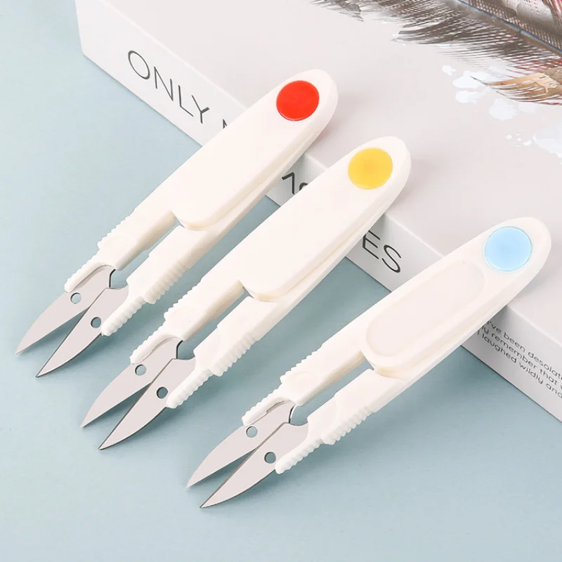 Sewing Scissors Tailor Scissors Sewing Supplies Stainless Steel Tailor Scissors Household U-shaped Small Scissors Safety Fish Line Sewing Cross Stitch Thread Cutter