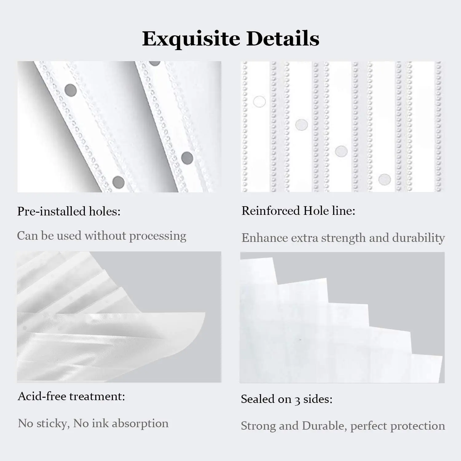 EXTRIC Sheet Protectors | 200 Pack Page Protectors - Sheet Protectors for 3 Ring Binder, 8.5” x 11”