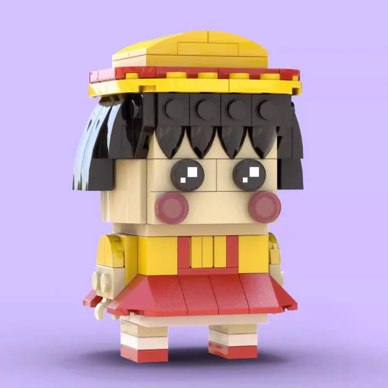 

MOC idea building block toy assembly set, creative model figure Brickhead, Japanese anime