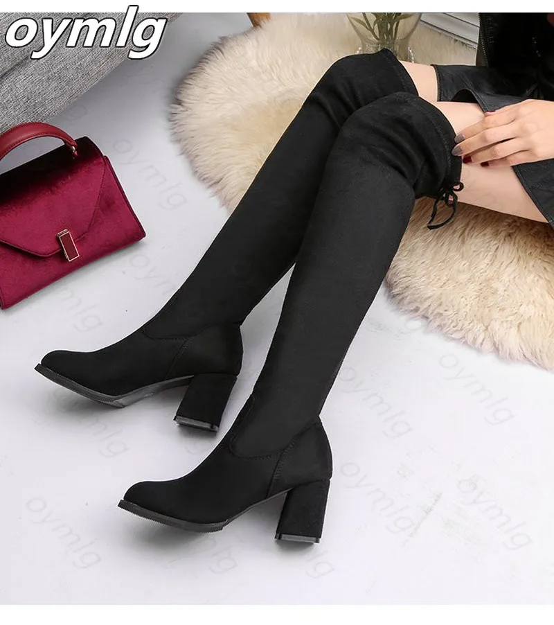 Women Casual Comfortable material Boots Shoes Winter Women Female Round Toe Platform High Heels Pumps Warm Snow Boots Mujer