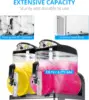 Commercial Slushy Machine 24L, 6.4 Gals Margarita Machine, 500W Frozen Drink Machine, Food-Grade PC Tanks & Stainless Steel 4