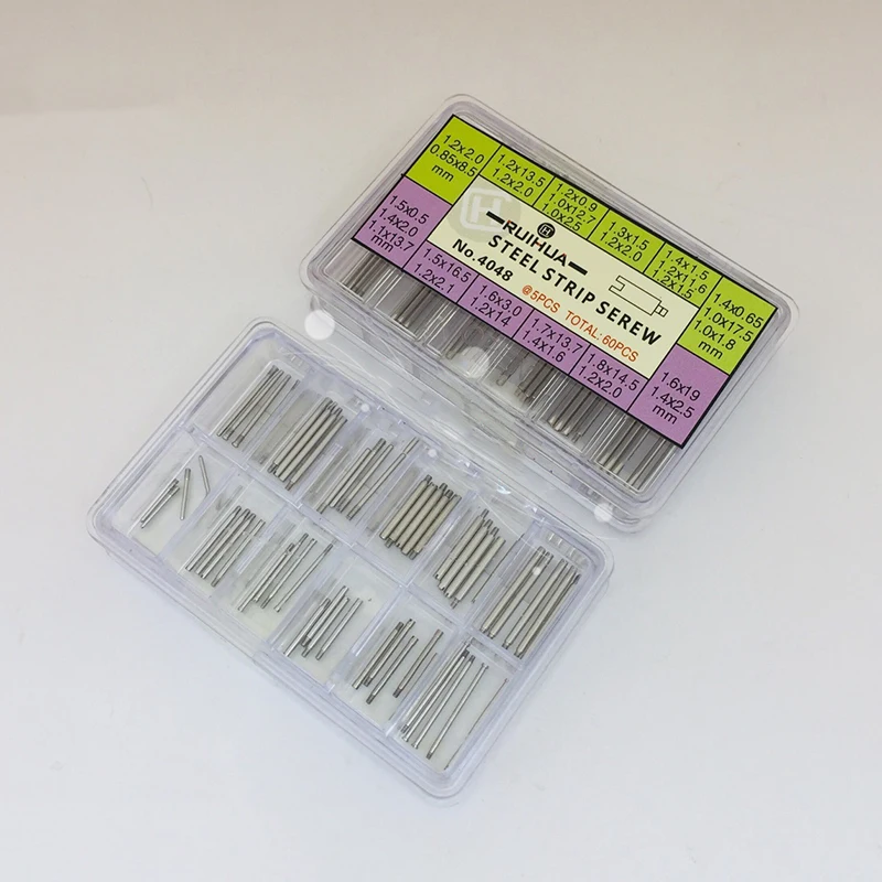 60Pcs/Box Watch Accessories Metal Watch Band Spring Bar Strap Link Pins