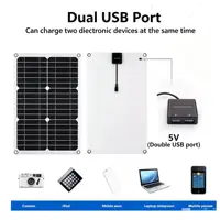 Kit de panneaux solaires 100A 12/24V, chargeur solaire portable avec contrôleur de charge pour voiture, camping-car, bateau, batterie, usage domestique et extérieur 2