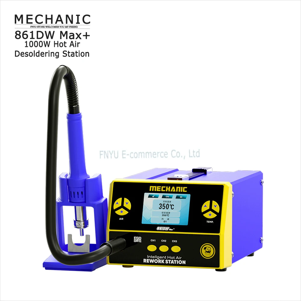 

Паяльная станция MECHANIC 861DW Max + для ремонта материнской платы телефона, паяльная станция 1000 Вт, инструмент для распайки печатных плат