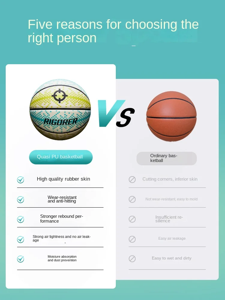RIGORER Austin Reaves Basketball of the same style Rubber Basketball Size 7 Outdoor Sports Wild Ball Wear-resistant basketball