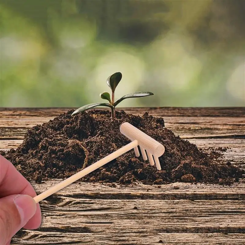 8Pcs Mini Meditation Sand Zen Garden Tabletop Garden Sandbox Tools Kit Mini Bamboo Rake Meditation Feng Shui Decor Desktop farming rake