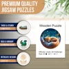 Sleeping Fox Round Wooden Puzzle Art, Uniquely Animal Shaped Pieces Wooden Toy, Christmas Gift Home Decor Family Game 3