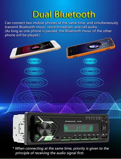 1 Din Autoradio Bluetooth USB MP3 Player Freisprecheinrichtung Stereo A2DP  Musik Laden TF Aux Audio Record 7 Farbe Beleuchtung kopf Einheit 503 -  AliExpress