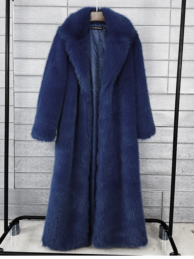 ZADORIN 130cm Super Long Fluffy Faux Fur Coat Woman Jacket Winter