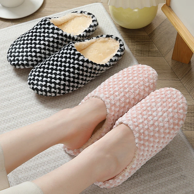 

1Pair New Loafer Winter Comfortable Classic Women Shoes Woolen shoes All-match Wedding Shoes Flip Flop Fashion Warm Slippers