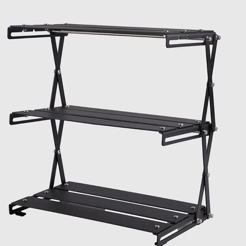 Camping Folding Storage Rack Display Organisatoren faltbare Rack mit 3 Schicht 69HD – Detail 7