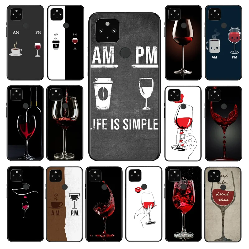 Custodia Per Telefono In Vetro Di Vino Rosso Per Google Pixel 7A 7 6 Pro 5A 4A 3A Pixel 4 Xl Pixel 5 6 4 3 Xl 3A Xl