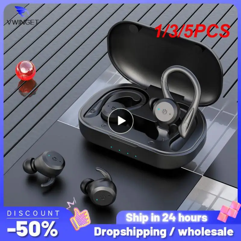 

1/3/5PCS Hours Play time Swimming Waterproof Earphone Dual Wear Style Sport Wireless Headset TWS Ipx7 Earbuds Stereo