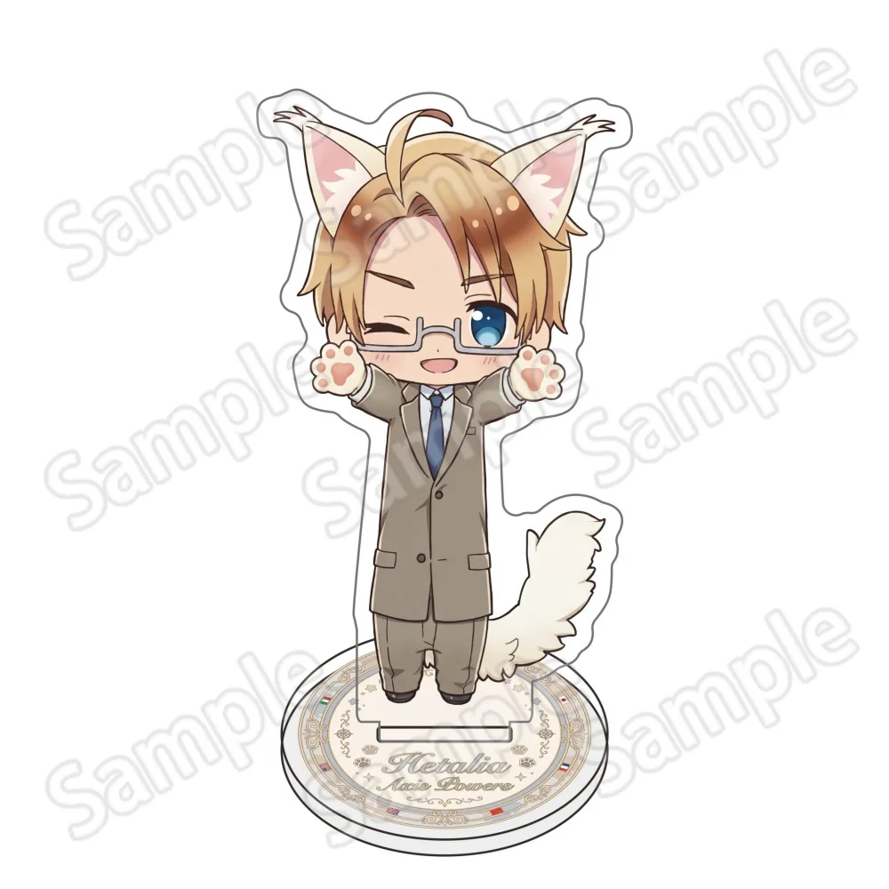 Hetalia: Axis Powers Cat Ear Chibi Acrylständer 10 cm | USA UK Frankreich Deutschland Italien Niedliche Anime-Figur Schreibtisch-Deko Fan-Geschenk – Detail 6
