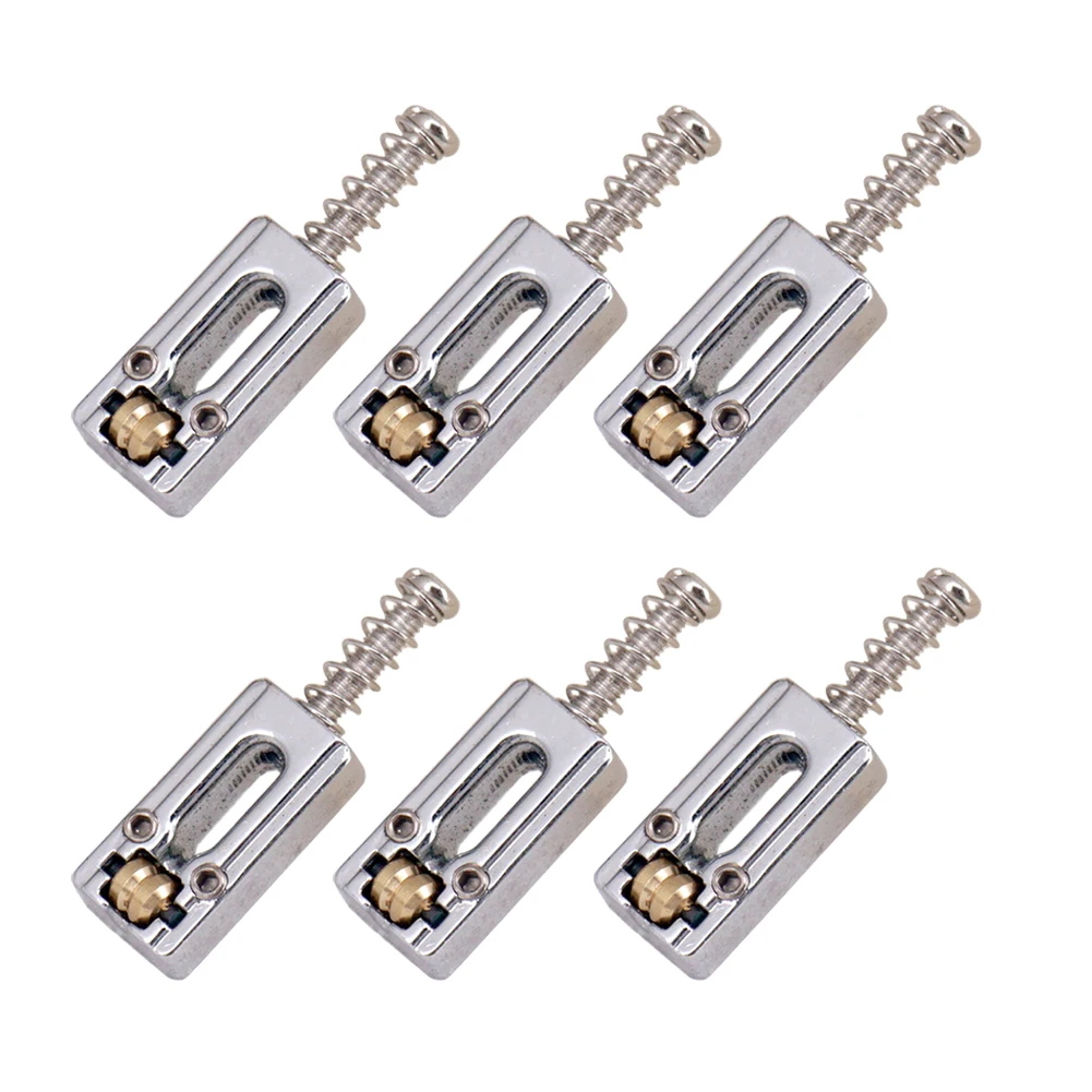 

6pcs Bridge Ball Saddles Lectric Guitar For Preventing String Breakag 22.2 X10.5mm Zinc Alloy Music Equipment Accessories