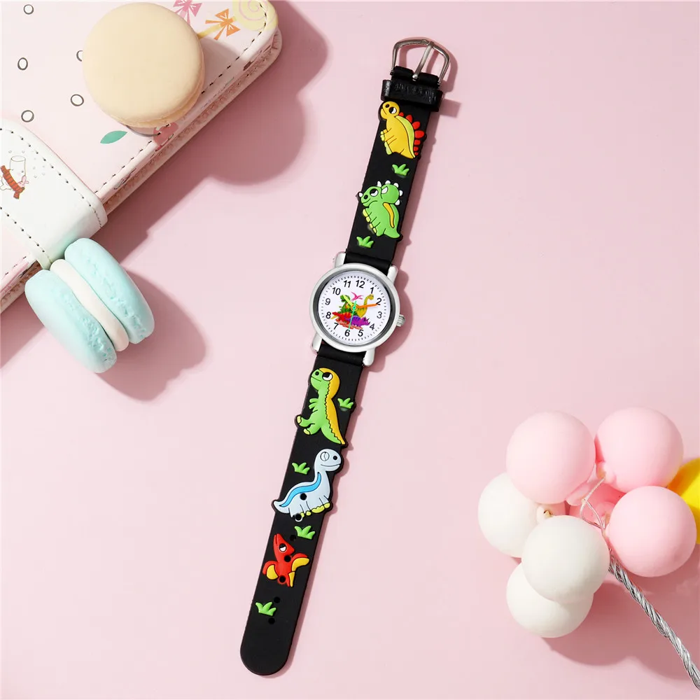 Cute dinosaur silicone band quartz Children's cartoon watch 5