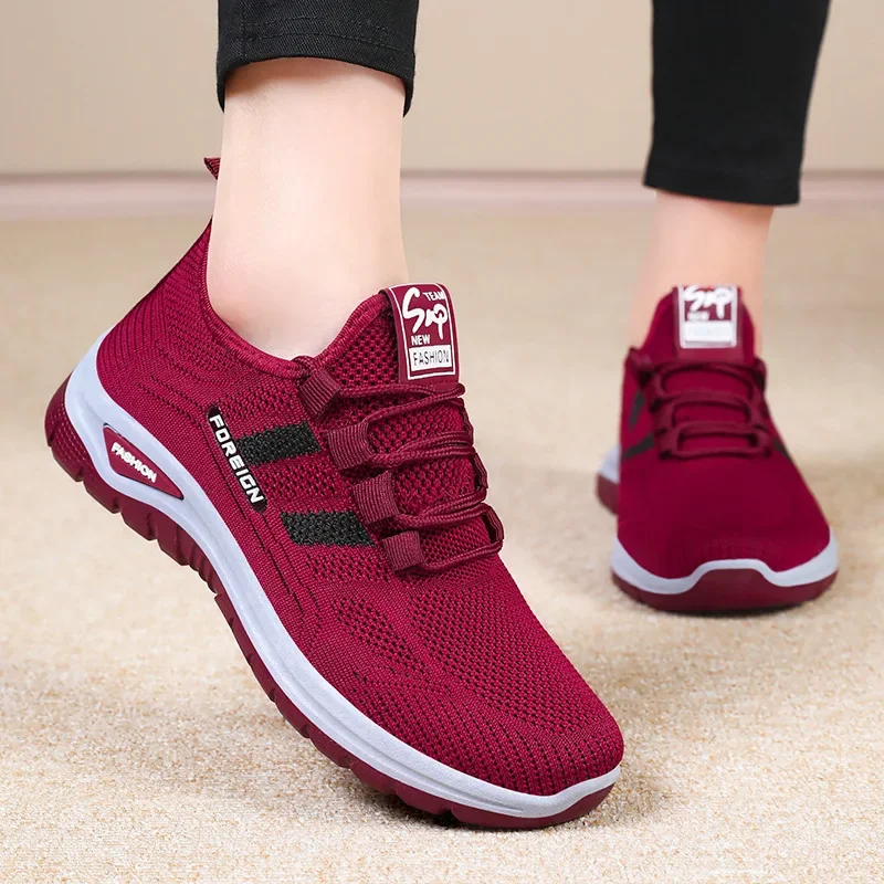 Shoes women's 2025 spring new outdoor breathable mesh shoes fashion casual women's shoes low-top women's sports single
