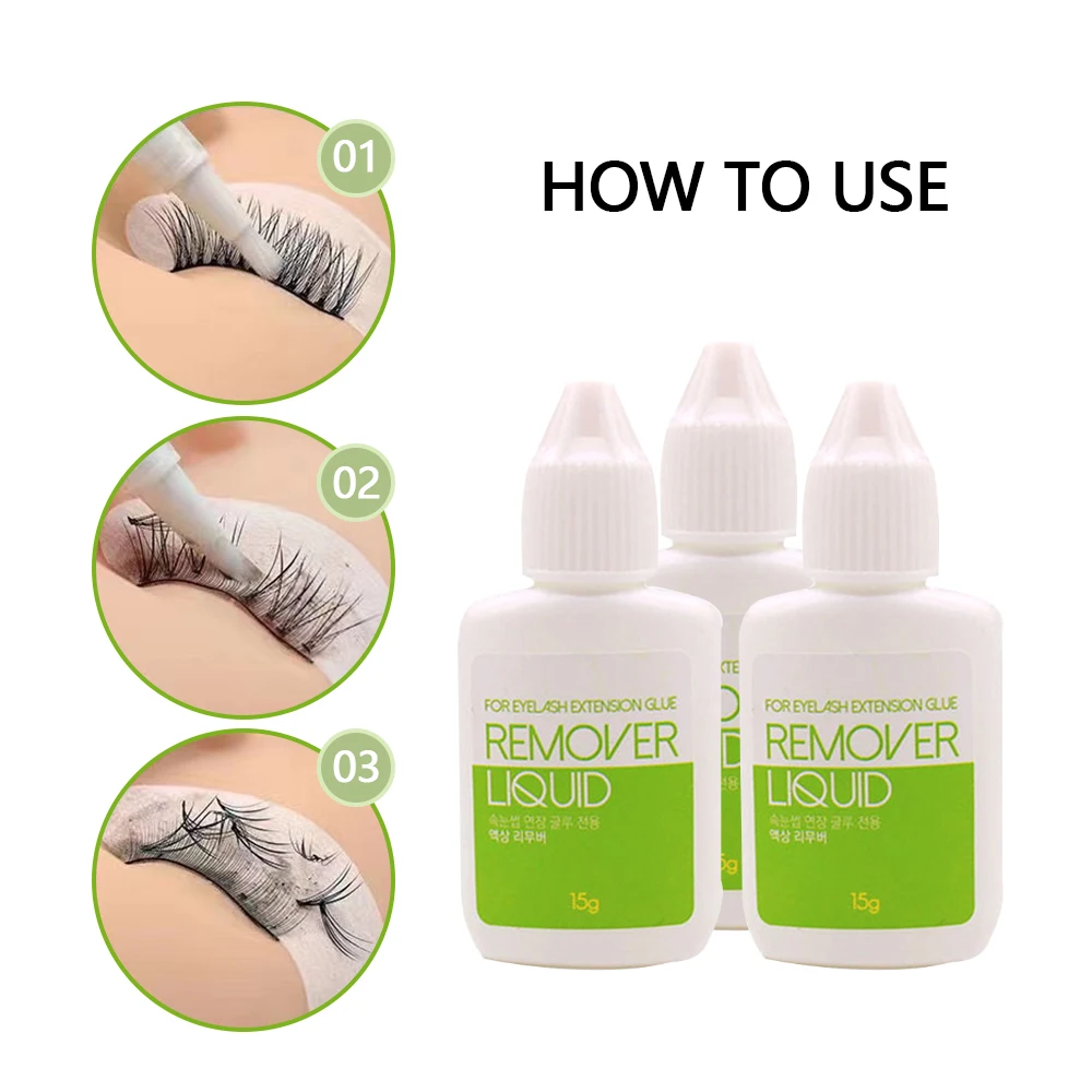 5/20/50/100pcs Liquid Remover for Eyelash Extensions Glue Original Korea False Lash Removal Liquid Beauty Health Makeup Tools 3
