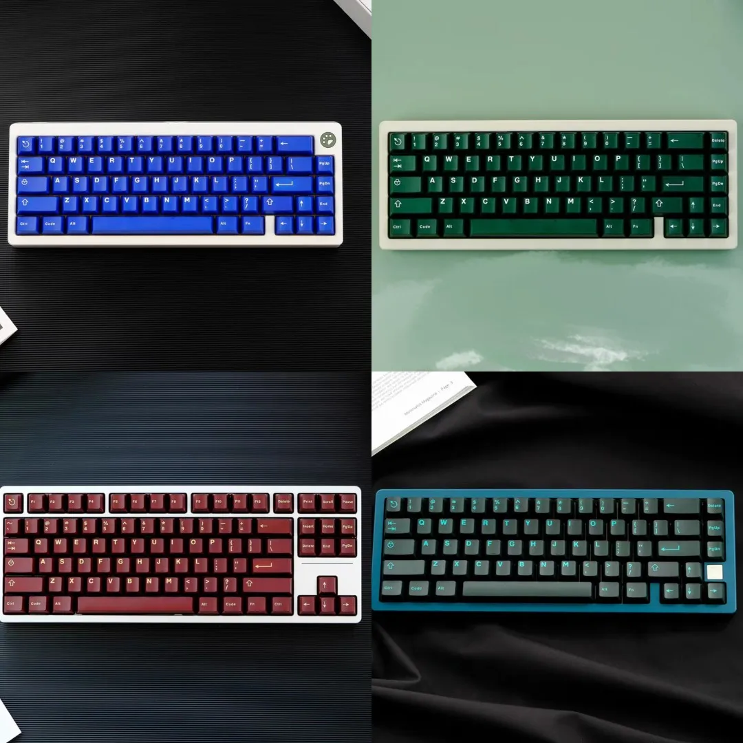 Aifei Neon Light Klein Blue Pyga Keycaps Abs Double Shot Key Caps Perfil de Cereja Keycap Semi Translúcido Conjunto 121 Chaves