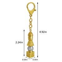 2025 5 Element Pagoda with 8 Auspicious Objects Keychain Bring Good Luck w5659 2