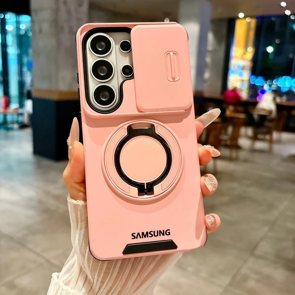 Magnetic Stand Holder Case with Slide Camera Protection - Armor Shockproof Cover