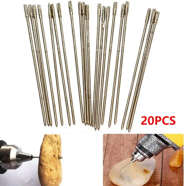20 Brocas De Diamante 1mm Para Vidrio Y Joyería