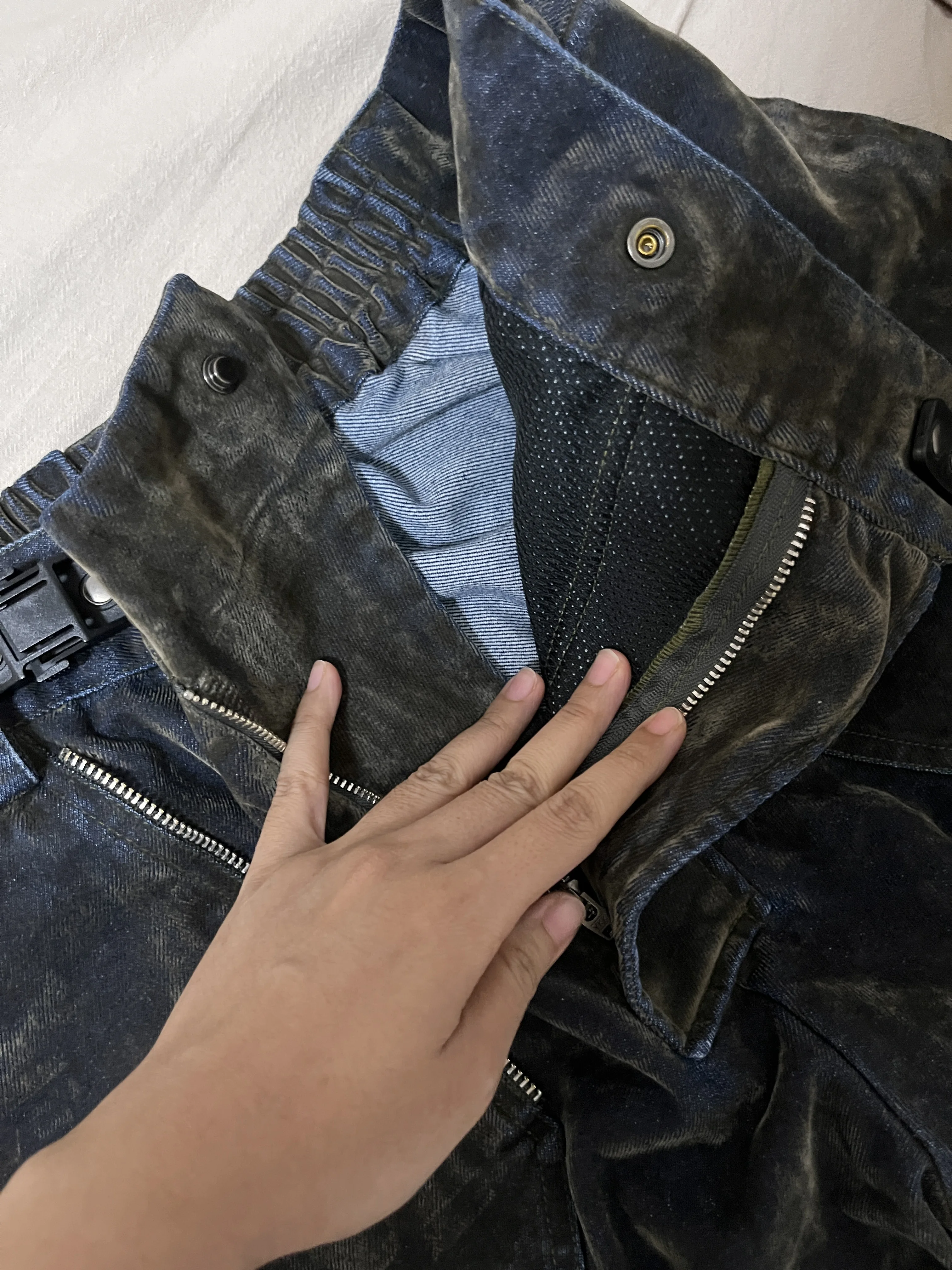 XEvil Heavy duty layering design washed dye pants jeans sci-fi dystopian -