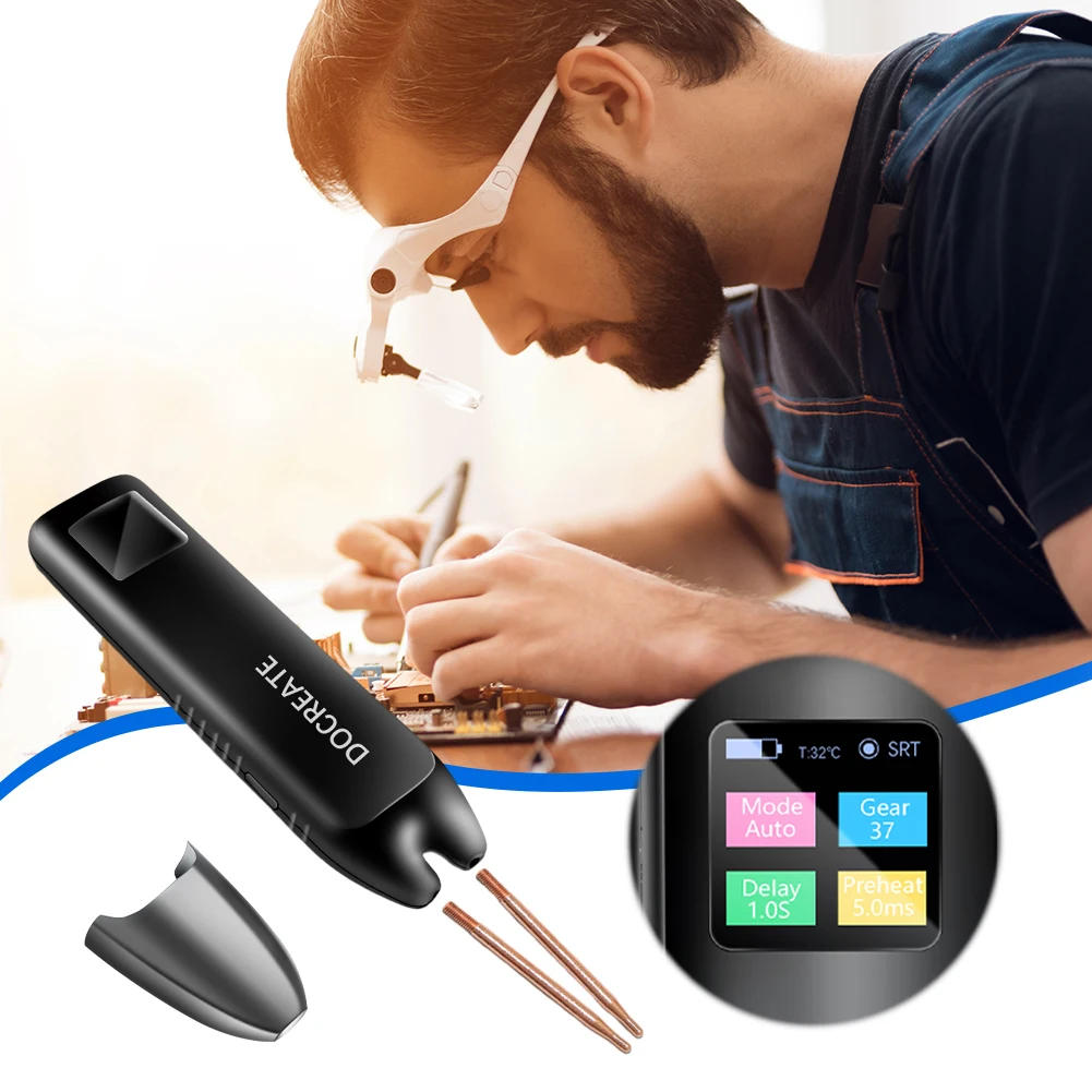 Battery Spot Welder 99/11 Gears Adjustable Handheld Spot Welder Machine Automatic Manual Mode for 18650 Battery Nickel Sheet