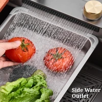 อ่างล้างหน้าแบบติดตั้งใต้เคาน์เตอร์ สแตนเลส ขนาดใหญ่ ทรงสี่เหลี่ยมผืนผ้า อ่างล้างหน้าสำหรับใช้ในบ้าน อุปกรณ์ห้องน้ำแบบเรียบง่าย 3