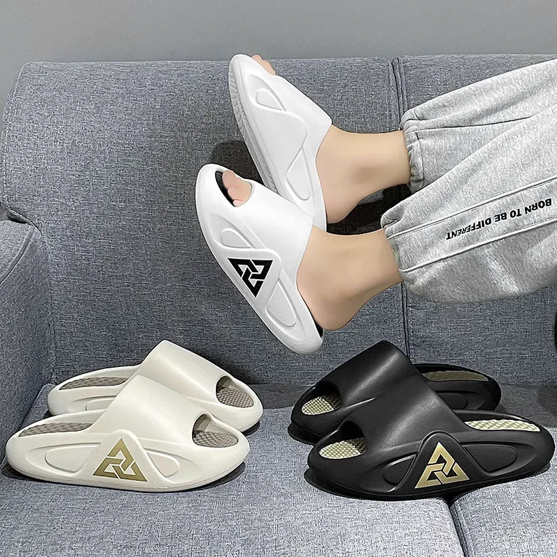 Non Slip Slippers Soft Slippers Eva Slippers Soft Non Slip Slippers Men Soft Air Cushion Casual Slippers EVA Extra-thick Sole Sandals Fashion Flip Flops Outdoor Shoes Summer Out Sandalias Hombre